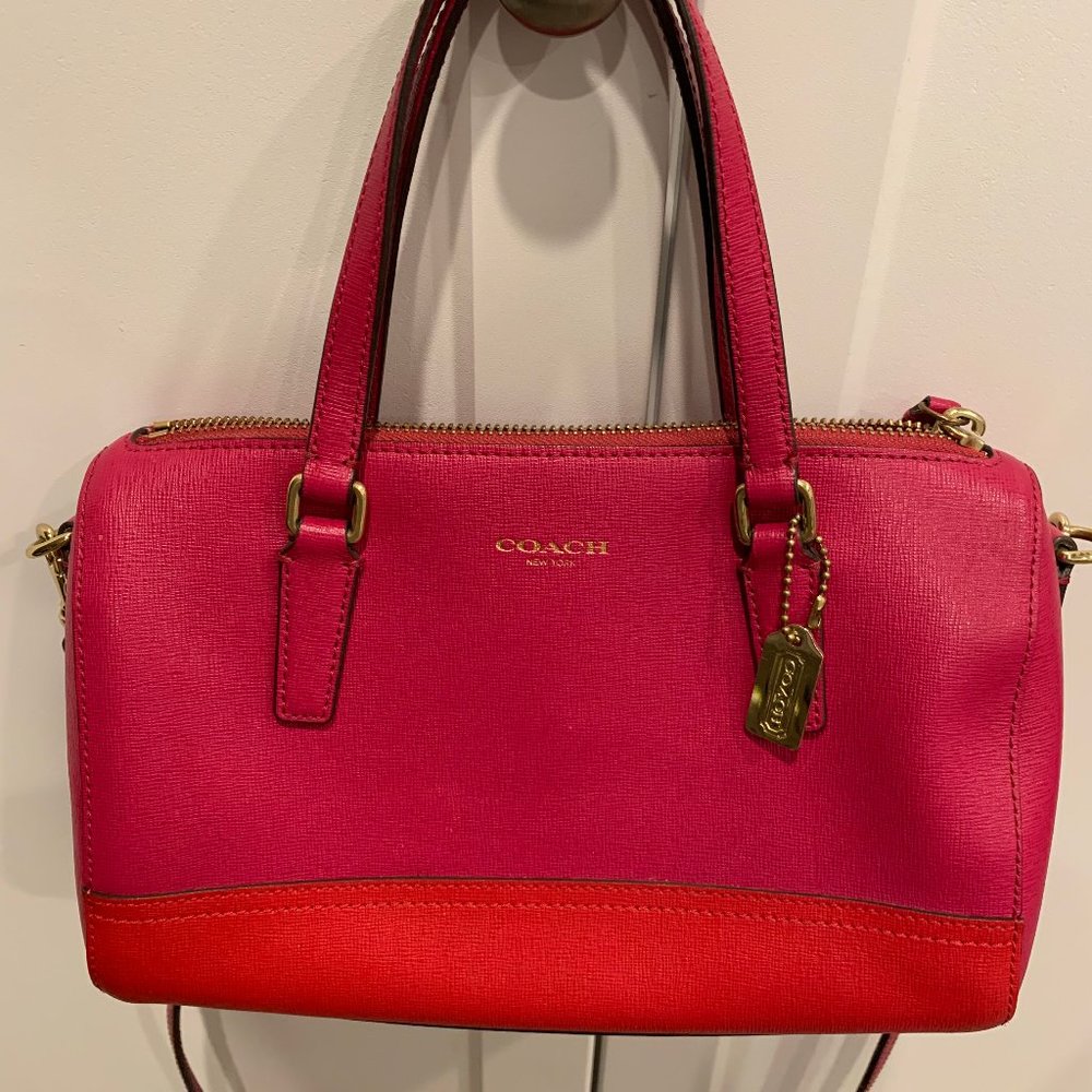 Coach Saffiano Leather Mini Satchel Pink